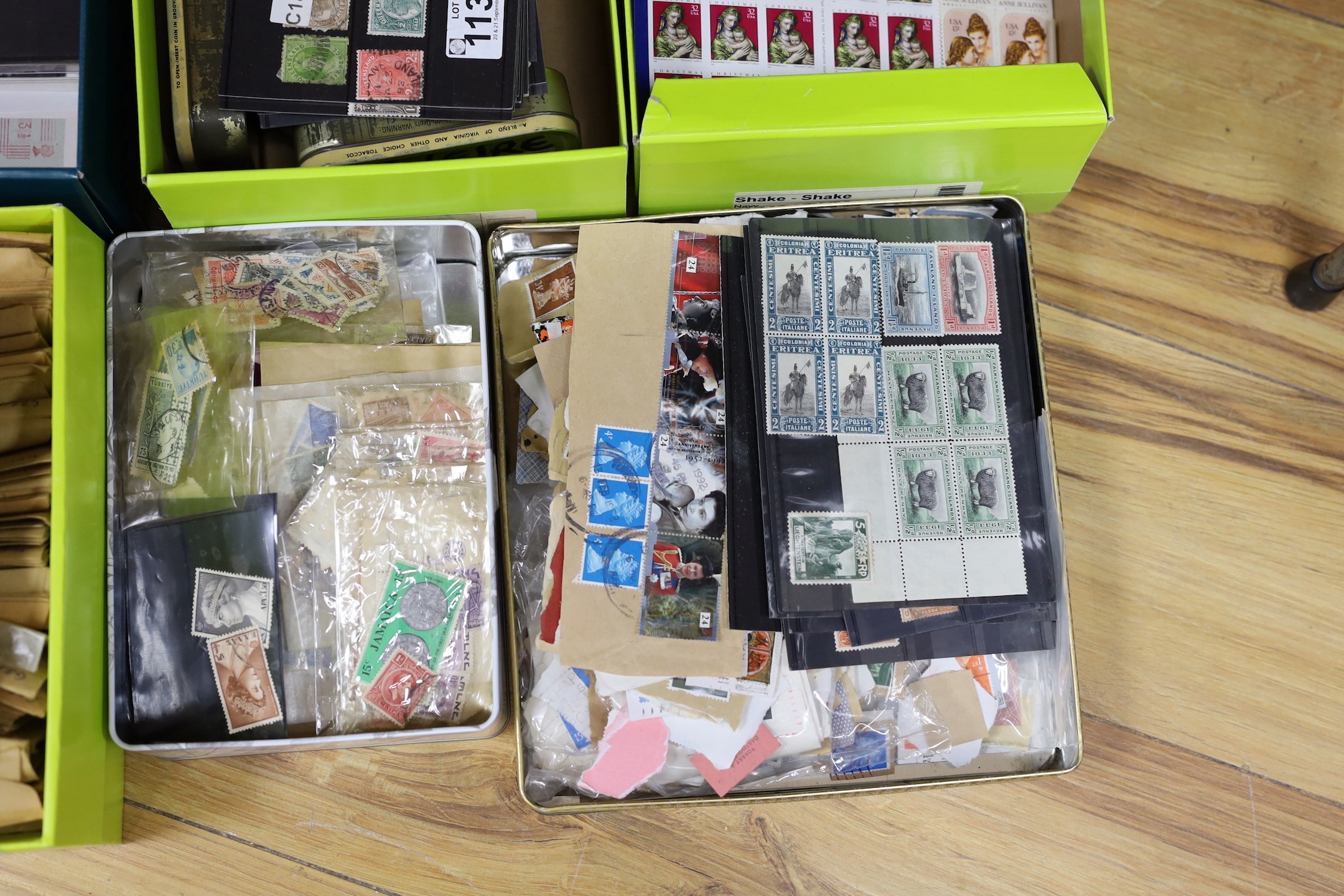 A collection of loose stamps